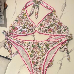 SHEIN Floral Pink and White Bikini